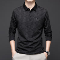 Camisa Polo Para Hombre Casual Larga Con Insignia De Color Sólido Moda Transpirable Cómoda Versátil Top Poliéster Cuatro Estaciones - details 4