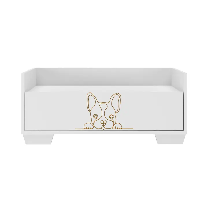 Buyqualia Cama para Mascota (Perro) Color Blanco con cajón (Alto 35 / Ancho 80/ Fondo 40) - 1