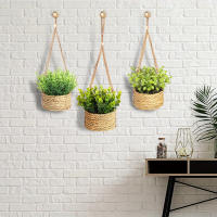 SIA FLOWER Plantas Artificiales Verdes Eucalipto Hierba Rosmarino Tejida En Maceta Montón De Grama 40cm Material PE Decoración Para El Hogar - details 6