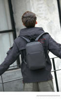 Mochila De Lona Mini Para Hombre Negro Moda Escuela Japonesa Pequeña Impermeable Con Manija Y Bolsillos Interior Capacidad Baja - details 2