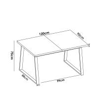 Mesa comedor extensible patas metálicas aran nordic 75x120-160x90 cm - Alta calidad - Fabricado en España - Somnia Descanso [Envío Incluido] - details 2