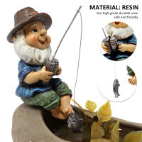 Estatua De Pecador Gnome Para Jardín Figura De Enano Mágica Decoración Para Valla Patio Jardín Pared Material RESIN - details 3