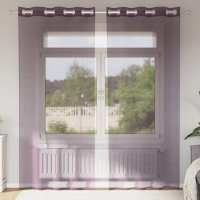 vidaXL Cortinas de gasa con ojales 2 uds 140x245 cm en color Rosa claro/orange/Arena y más | protección solar decorativa para ventanas hogar oficina dormitorio fácil de instalar - details 5