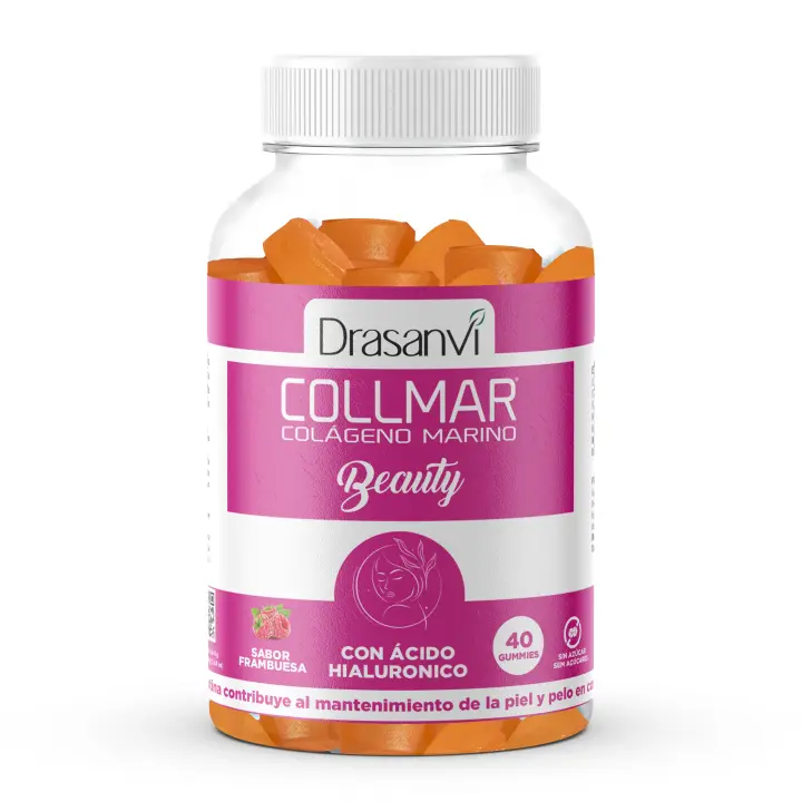 DRASANVI GUMMIES COLLMAR BEAUTY - Gominolas Multivitamínicas Ácido hialurónico + Biotina - Sabor Frambuesa - 40 Gominolas - 1