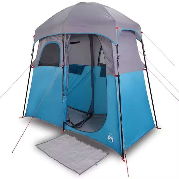 vidaXL Tienda de ducha para 2 personas impermeable azul - 1