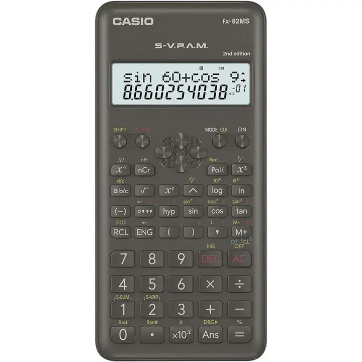 Casio FX-82MS-2-S-ET-B, Calculadora Científica, 1, Gris Oscuro - 1