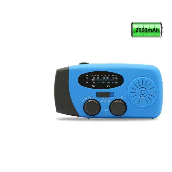 SOMY Radio solar portátil, manivela principal, Radio Am/FM/NOAA, dispositivo de emergencia de Radio Meteorológica con interior de 3 LED y Cargador de teléfono para senderismo, camping, radio en el lugar de Trabajo - 1