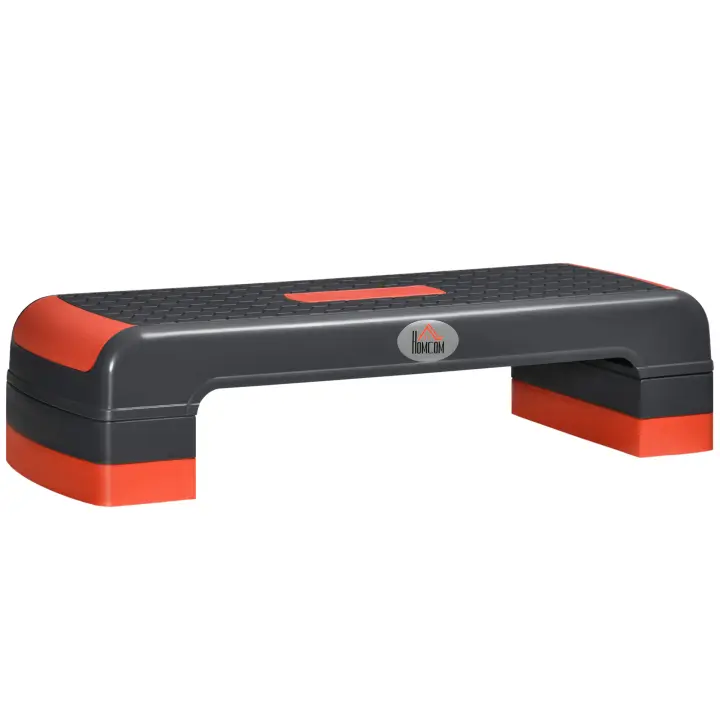 HOMCOM Step de Aeróbic Plataforma Step para Fitness con Altura Ajustable de 10/15/20 cm Tabla de Ejercicio en Casa Gimnasio Oficina Carga 150 kg 78x28x20 cm - 1
