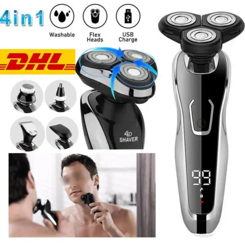 Maquinilla de afeitar eléctrica 5 en 1, maquinilla de afeitar para hombres, maquinilla de afeitar inalámbrica, maquinilla de afeitar húmeda y seca - 1
