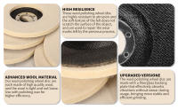 Ruedas De Linterna De Lana Para Pulido Accesorios De Mezclador Para Metal Vidrio Cerámica Discos De Molienda Para Broca De Ángulo 3/4/4.5/5Pcs - details 8