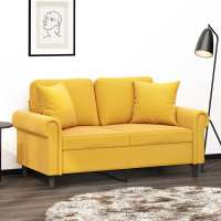 vidaXL 2x Cojines Decorativos Terciopelo Almohada Sofá Dormitorio Color Amarillo,  Azul,  Crema y mas - details 0