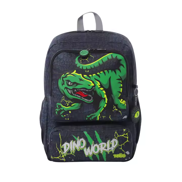 Totto Mochila infantil  Rex Din -Dimensiones:28.5 x 40.5 x 12 cm-Material: poliester - 1