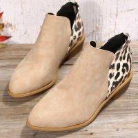 SP Botas de mujer de Tacón Grueso color Piel y modelo Chelsea británico de Caña Corte, de talla Grande, para todo el año. - details 8