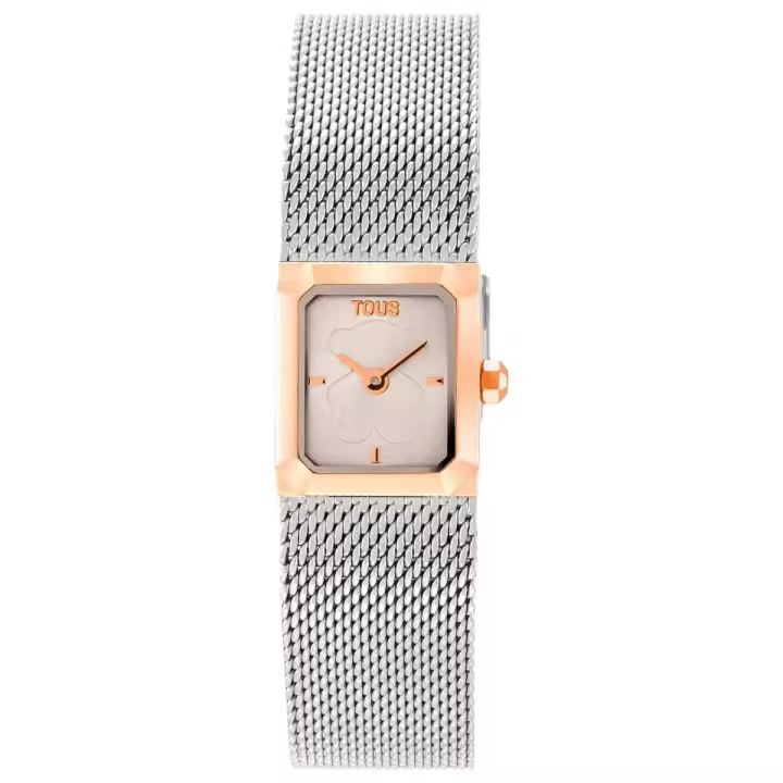 Reloj Tous Minimesh bicolor acero y rosa con brazalete esterilla     ORIGINAL con garantía y packaging oficiales de la firma - 1