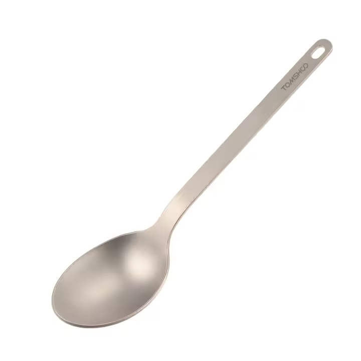 Cuchara De Titanio TOMSHOO Para Uso Doméstico Y Camping Platos Y Cucharas De Titanio Para Exteriores Sin Plegar Sin Descartables - 1