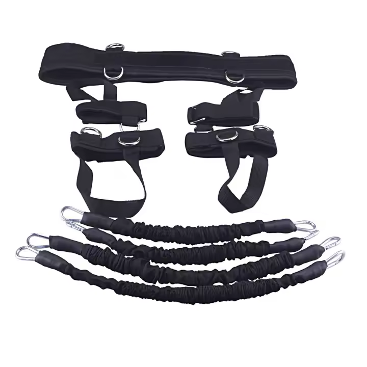 Conjunto de 10 piezas de entrenador de rebote banda de resistencia de la aptitud traje de boxeo tubo de látex tensión cuerda pierna cintura entrenador-F - 1