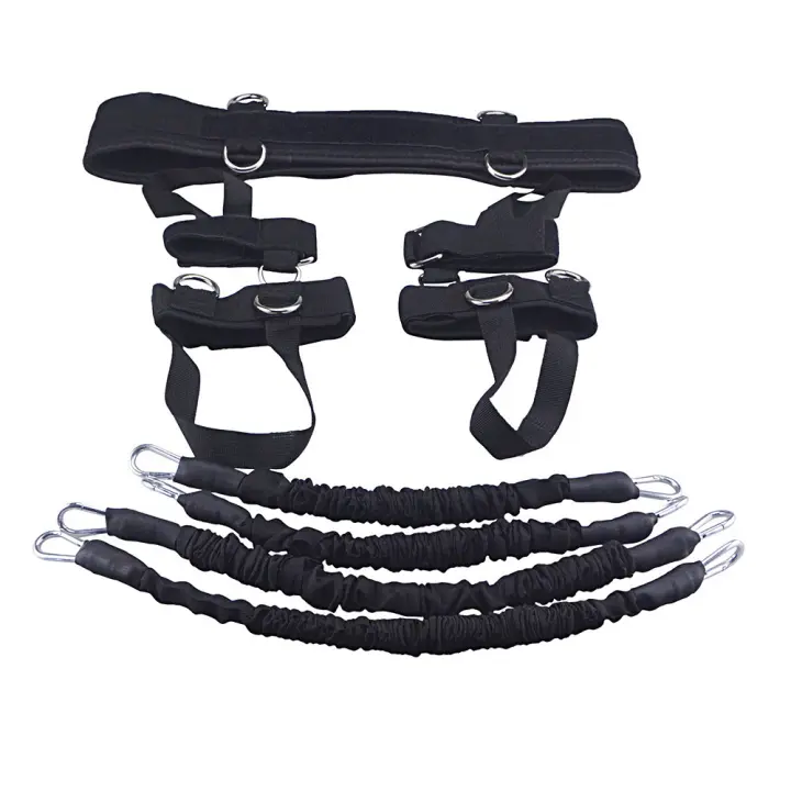 Conjunto de 10 piezas de entrenador de rebote banda de resistencia de la aptitud traje de boxeo tubo de látex tensión cuerda pierna cintura entrenador-F - 1