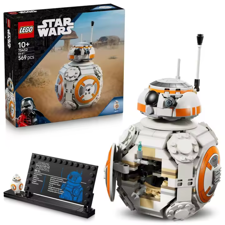 LEGO® 75452 Star Wars: Droide Astromecánico BB-8 Figura de Juguete con Cabeza Giratoria y Rueda - Decoración para la Habitación Infantil de Niños y Niñas de 10+ Años y Fans - 1