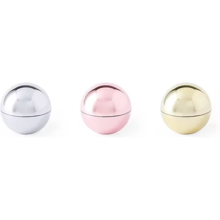 ‎Deliex delicias de Extremadura. Lote 10 Balsamos labiales natural colores rosados, plateados y dorados en soporte redondo con acabado UV metálico. Testado dermatológicamente, balsamo boda, balsamo detalle - 1