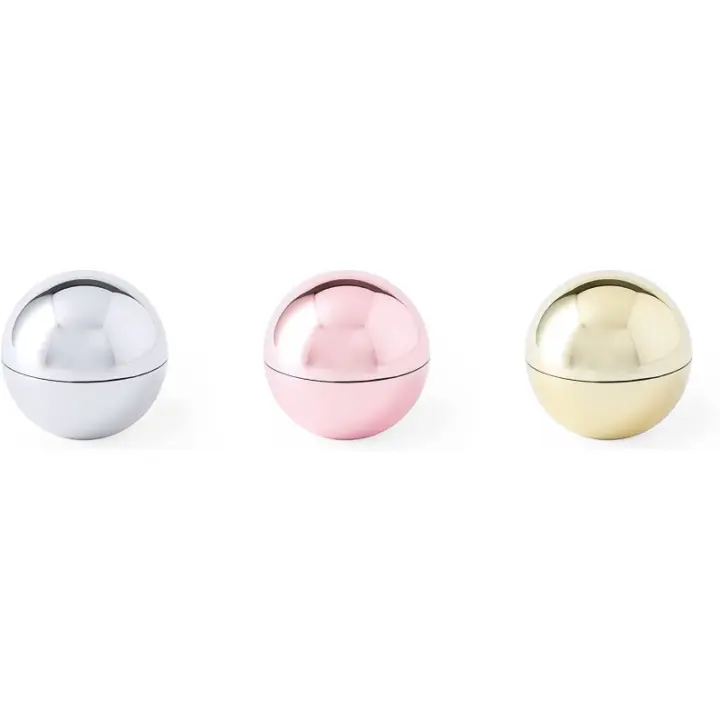 ‎Deliex delicias de Extremadura. Lote 10 Balsamos labiales natural colores rosados, plateados y dorados en soporte redondo con acabado UV metálico. Testado dermatológicamente, balsamo boda, balsamo detalle - 1