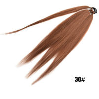 Extensiones De Cabello Sintético Para Cola De Caballo Enredadera De Boxeo En Color Ombre Marrón 26 Pulgadas Con Diadema DIY - details 11