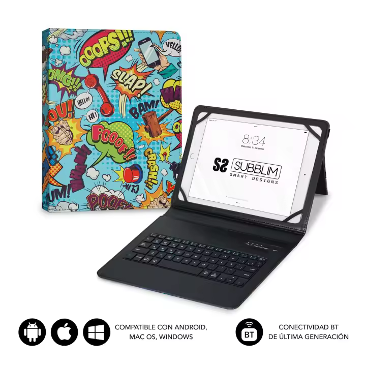 Funda con teclado KEYTAB PRO BLUETOOTH 9.6″-11″ CÓMIC - 1