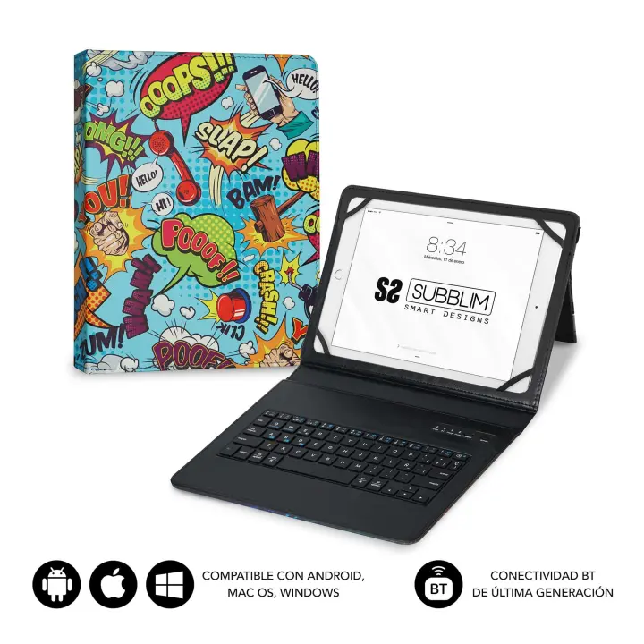 Funda con teclado KEYTAB PRO BLUETOOTH 9.6″-11″ CÓMIC - 1
