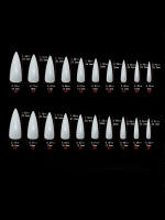Juego De 24 Uñas Postizas En Forma De Almendra Estilo Punk Con Patrón De Murciélagos Blanco Y Negro Para Halloween - details 0