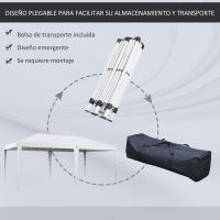 Outsunny Carpa Plegable 6x3 m Cenador de Jardín con Altura Ajustable en 3 Niveles Bolsa de Transporte Anti-UV y Marco de Acero Carpa de Jardín para Patio Terraza - details 3