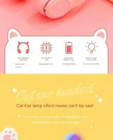 Auriculares De Juego Inalámbricos P47M Con Orejas De Gato Luminosas Y Micrófono Control LED Estéreo Para Teléfono Bluetooth Regalo - details 1