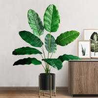 Árbol De Palma Tropical Artificial 65-120cm Hojas De Plátano Falsas Toque Real Strelitzia Plantas De Plástico Para Jardín Y Hogar - details 5
