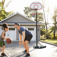 HOMCOM Canasta de Baloncesto de Pie Ajustable de 194-249 cm con Base Rellenable de Agua 30 kg o Arena 35 kg y Ruedas de Transporte para Niños y Adultos Multicolor - details 1