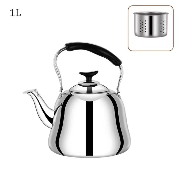 Hervidor De Agua De Acero Inoxidable Con Silbido Gran Capacidad Kettle Para Estufa De Gas Y Inducción Base Calefactor Rápido - 1