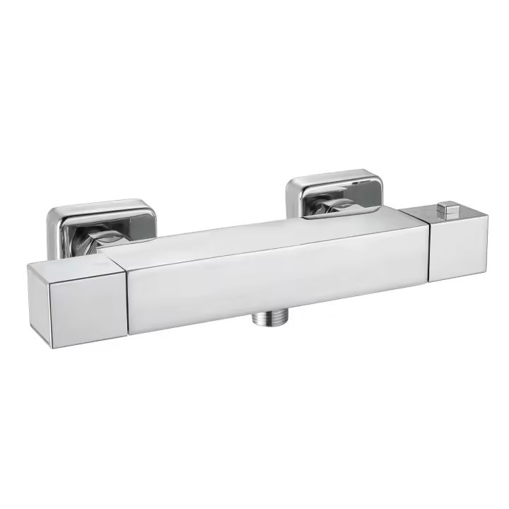 K2O Grifo Mezclador de Ducha K2O Chillout Relax 26,2x6,3x7,1 cm Diseño Cuadrado de Latón Cromado con Grifo Termostático - 1