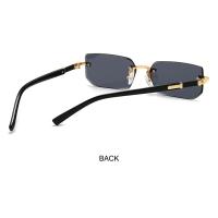Gafas De Sol Rectangulares Sin Montura Para Hombres Y Mujeres Moda Retro Protección UV400 Viajes De Verano Tamaño Único - details 19