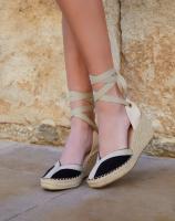 Sandalia de cuña en yute con suela antideslizante y diseño alpargata, cintas ajustables para un look veraniego 2025, perfecta en paseos y eventos informales, luciendo comodidad, estilo Mynzi - details 2
