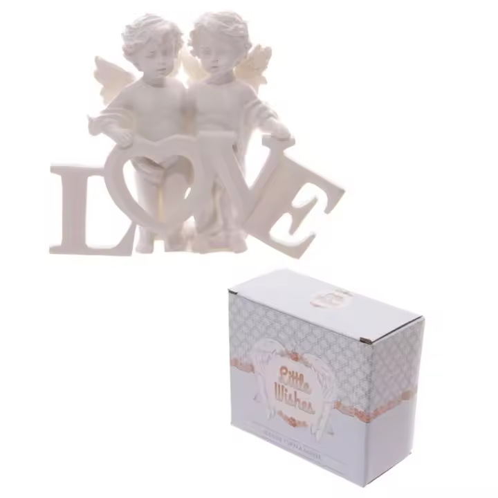 Figura Ángel Pareja de Ángeles Querubines con Letras LOVE, Figuras para decoración - 1