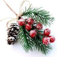 Decoración De Navidad Artificial Cones Ramas Y Bayas De Madera Para Artesanía Y Wreaths Decoración De Habitación Para El Hogar - details 4