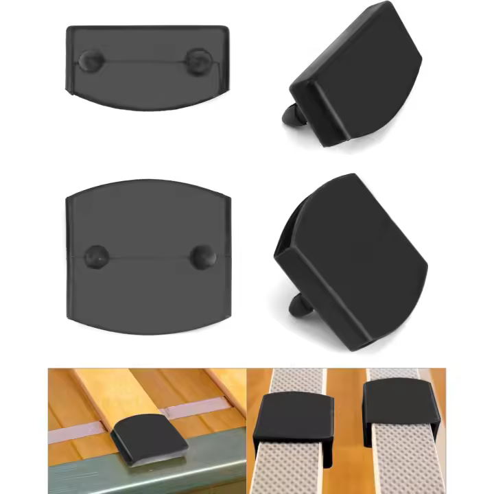36 tapas de listones de cama de plástico, soporte de listones de cama laterales y central de repuestos para camas individuales, individuales y king size (55mm x 9mm en el interior) - 1