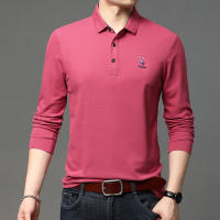 Camisa Polo Casual Para Hombres Con Bordado Manga Larga Color Sólido Moda Top Antiarrugas Para Verano - details 10