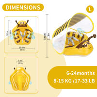Nueva Actualización De La Flota Infantil De Sumbobo: Anillo Flotador Inflable Para Bebés Con Asiento Malla Seguro Y Suave En Color Amarillo Con Diseño De Abeja Juguete Divertido Para El Verano - details 15