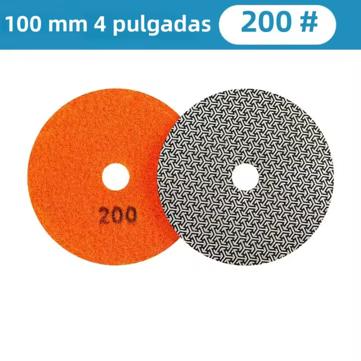 1pcs Paño De Pulido Diamante Electroplated 4 Pulgadas Para Granito Mármol Discos De Pulido Seco Herramienta Eléctrica 60/100/200/400 Grano - 1