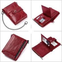 Cartera Mujer Piel Auténtica Cartera Cremallera Mujer con Cadena, Bloqueo RFID - details 2