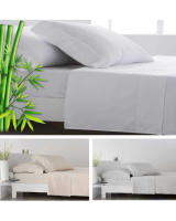 Juego de sábanas Bambú 100% orgánico Blanco  Gris  Turquesa Beige Cama de 90 .105 .135 .150 .180. 200cm - details 0