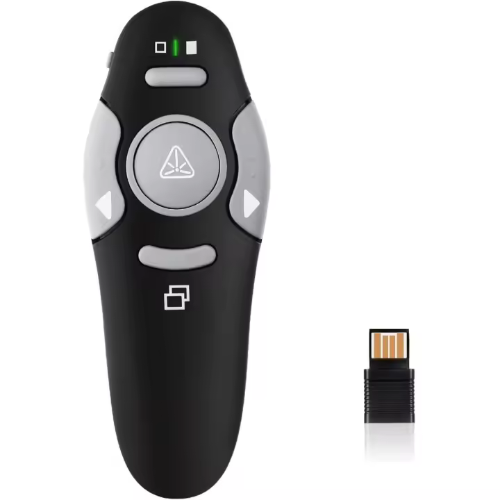 Klink Presentador Inalámbrico para Presentaciones - Puntero Láser con Mando Remoto, Pasador de Diapositivas, Compatibilidad Universal con Windows/Mac/Linux - Ideal para Conferencias y Enseñanza - 1