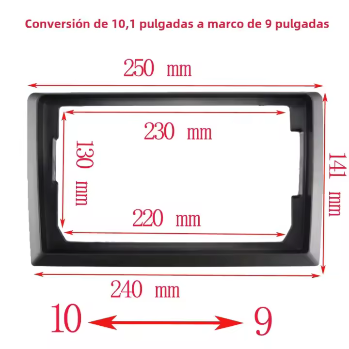 Marco De Radio Android Universal 2 DIN De 9 Pulgadas Compatible Con Todas Las Modelos De Coche Marco Central De Consola - 1