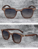 Gafas De Sol Vintage Para Hombre Marco De Madera Clásico Cuadrado Lentes Reflectantes Para Conducir Y Uso Diario - details 7