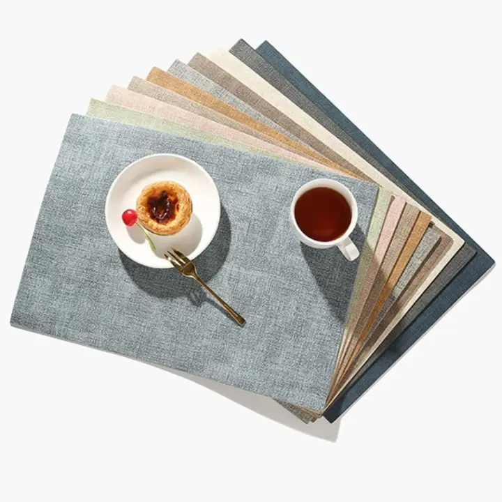 Mantel Individual De Cuero Sintético Doble Cara Estilo Nórdico Resistente Al Calor Y a La Humedad Para Casa Y Restaurante Tamaño 43x30CM - 1