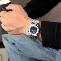Reloj De Lujo Para Hombre Originate Quadrado De Acero Inoxidable Resistente Al Agua Con Luminiscencia Fecha Y Correa De Acero Reloj De Pulsera De Cuarzo - details 3