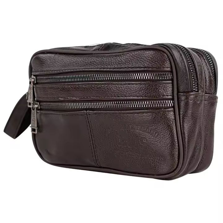 Lois - Bolso de Mano para Hombre en Piel Marrón STEENS - Diseño Compacto y Duradero para el Hombre Moderno - Colección STEENS - Marca Lois - 21 x 13 x 6,5 cm - 1